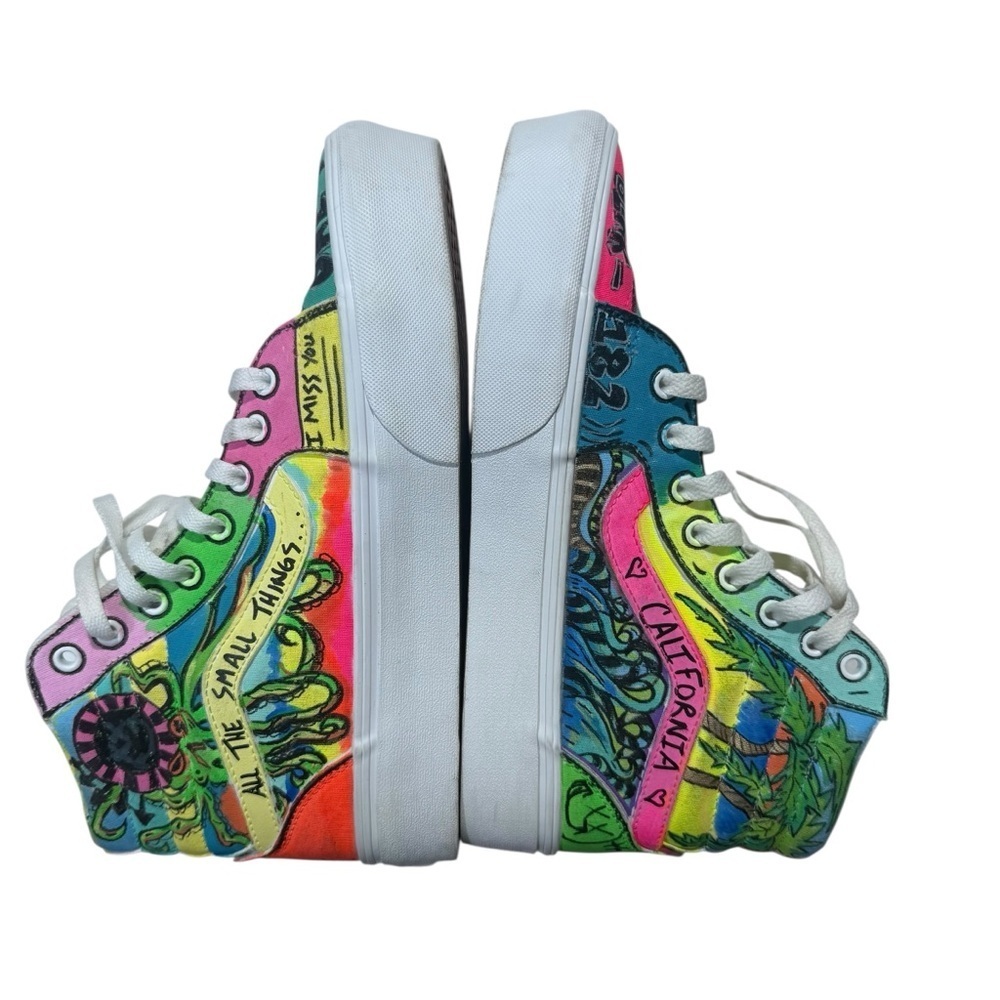 Vans Hand Painted Blink-182 Colorful Graphic Women's Sneakers - Picture 10 of 15